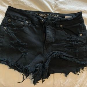 American Eagle black jean shorts